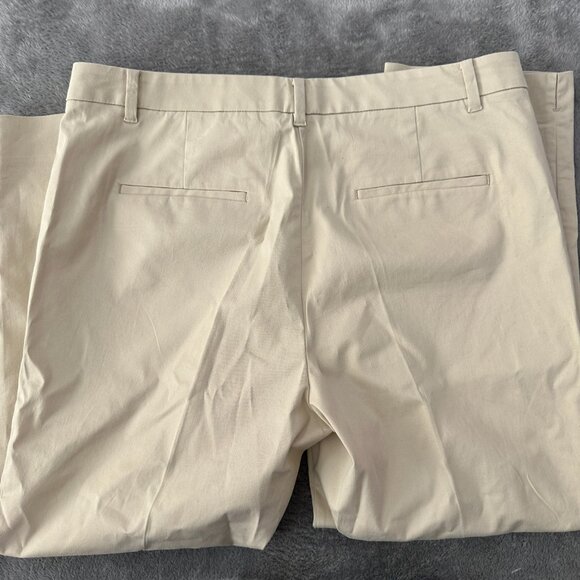 Ann Taylor 2025 The Cotton Crop Pants Women's size 14 Khaki Straight Leg - Picture 6 of 8